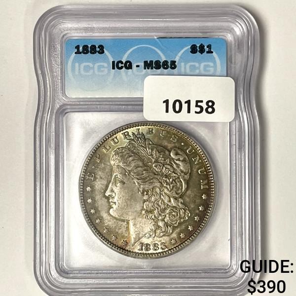 1883 Morgan Silver Dollar ICG-MS65