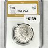 Image 1 : 1902 Barber Half Dollar PGA-MS61