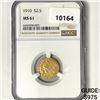 Image 1 : 1910 $2.50 Gold Quarter Eagle NGC-MS61