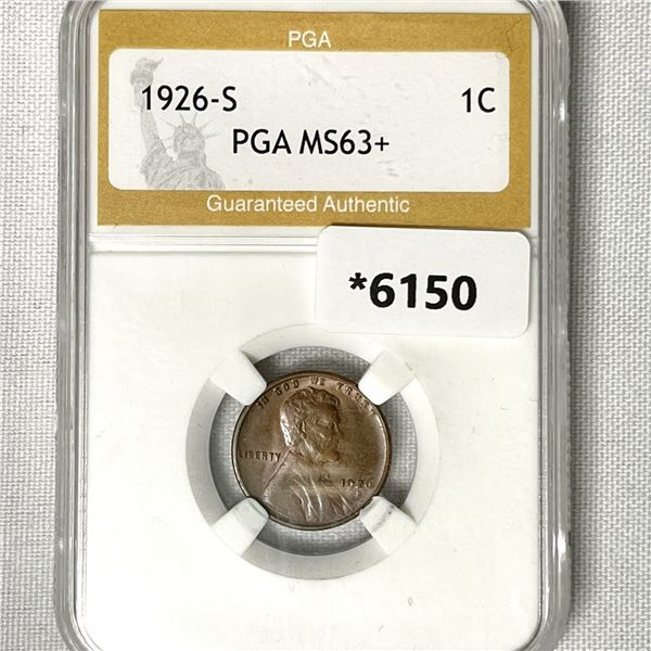 1926-S Wheat Cent PGA-MS63+
