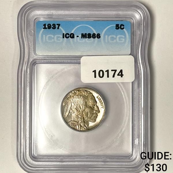 1937 Buffalo Nickel ICG-MS66