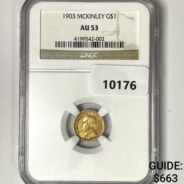 1903 McKinley Rare Gold Dollar NGC-AU53