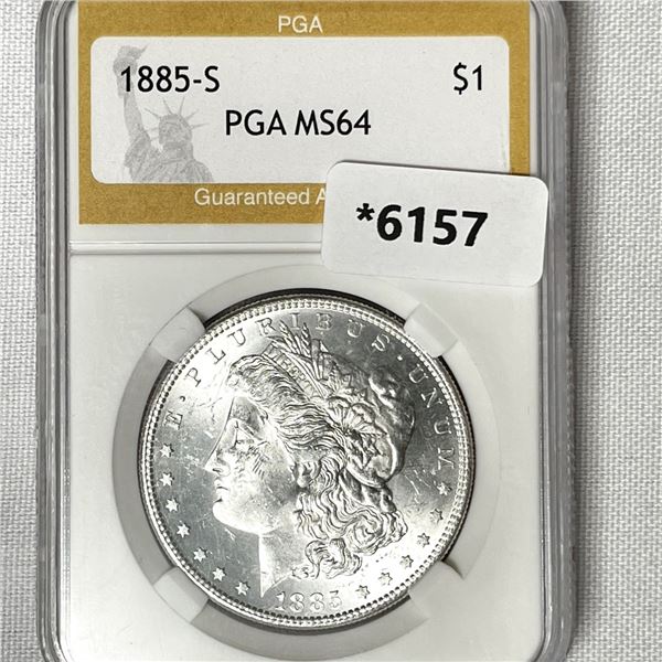 1885-S Morgan Silver Dollar PGA-MS64