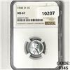 Image 1 : 1943-D Wheat Cent NGC-MS67