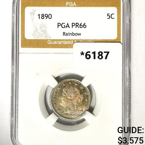 1890 Liberty Victory Nickel PGA-PR66 Rainbow