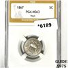 Image 1 : 1867 Shield Nickel PGA-MS63 Rays