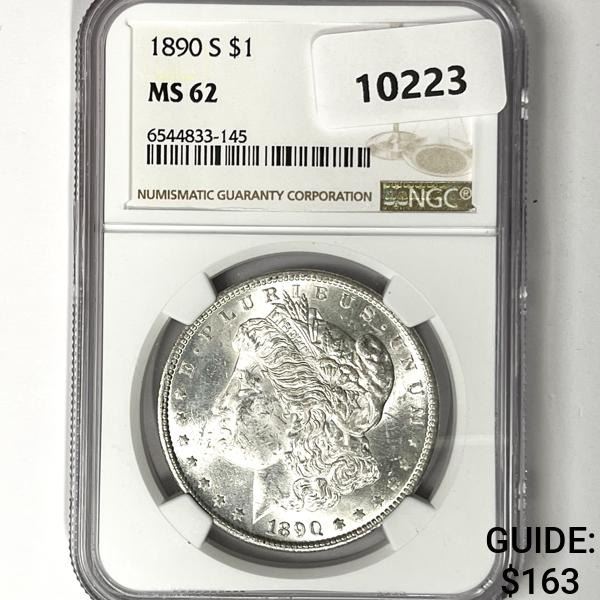 1890-S Morgan Silver Dollar NGC-MS62