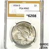 1934-D Silver Peace Dollar PGA-MS62