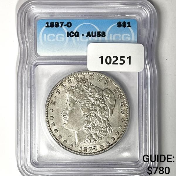 1897-O Morgan Silver Dollar ICG-AU58