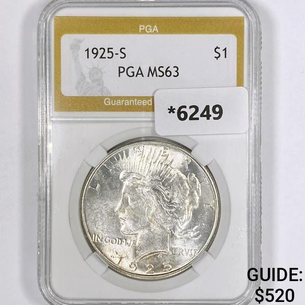 1925-S Silver Peace Dollar PGA-MS63