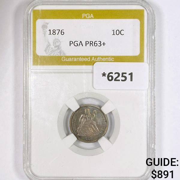1876 Seated Liberty Dime PGA-PR63+
