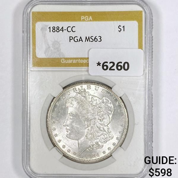 1884-CC Morgan Silver Dollar PGA-MS63
