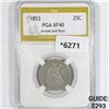 Image 1 : 1853 Seated Liberty Quarter PGA-XF40 Arrows &