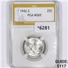 Image 1 : 1942-S Washington Silver Quarter PGA-MS65
