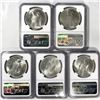 Image 2 : 1923 Set (5) Silver Peace Dollar NGC-MS61+