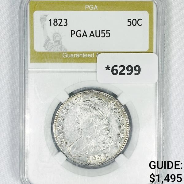1823 Capped Bust Half Dollar PGA-AU55