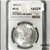 Image 1 : 1890-S Morgan Silver Dollar NGC-MS62
