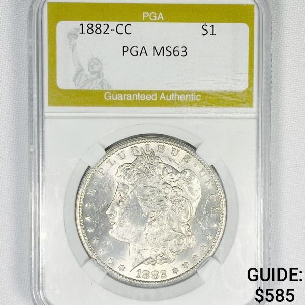 1882-CC Morgan Silver Dollar PGA-MS63