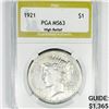 Image 1 : 1921 Silver Peace Dollar PGA-MS63 High Relief