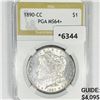 Image 1 : 1890-CC Morgan Silver Dollar PGA-MS64+