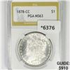 Image 1 : 1878-CC Morgan Silver Dollar PGA-MS63