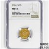 Image 1 : 1904 $2.50 Gold Quarter Eagle NGC-MS63