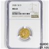Image 1 : 1928 $2.50 Gold Quarter Eagle NGC-MS63