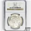 Image 1 : 1922 Silver Peace Dollar NGC-MS63