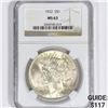 Image 1 : 1922 Silver Peace Dollar NGC-MS63