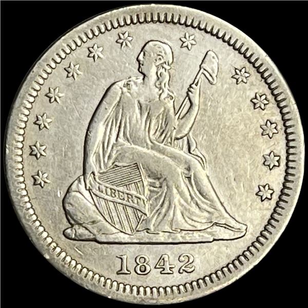 1842-O Seated Liberty Quarter CLOSELY