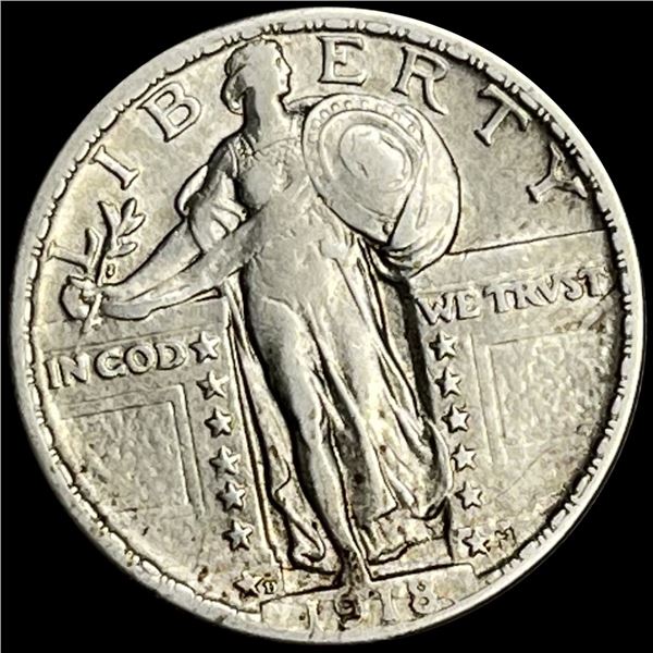 1918-D Standing Liberty Quarter NEARLY UNC