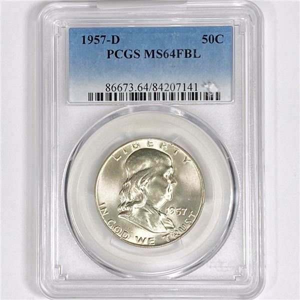 1957-D Franklin Half Dollar PCGS-MS64 FBL