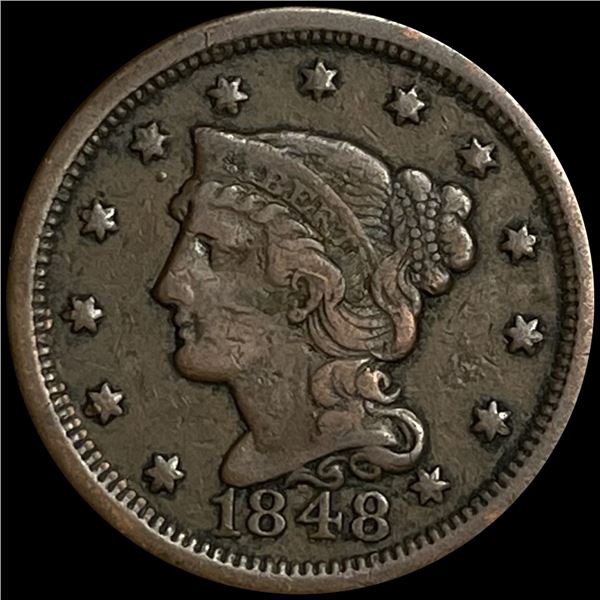 1848 Large Cent NEARLY UNCIRCULATED