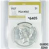 Image 1 : 1927 Silver Peace Dollar PGA-MS62