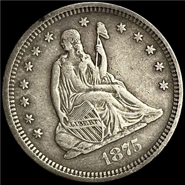 1875-S Seated Liberty Quarter LIGHTLY CIRCULATED