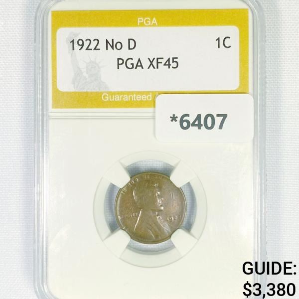 1922 No D Wheat Cent PGA-XF45