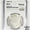 Image 1 : 1880-S Morgan Silver Dollar NGC-MS63