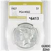 Image 1 : 1927 Silver Peace Dollar PGA-MS62