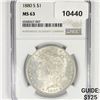 Image 1 : 1880-S Morgan Silver Dollar NGC-MS63