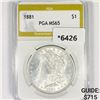 Image 1 : 1881 Morgan Silver Dollar PGA-MS65