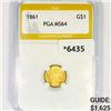 Image 1 : 1861 Rare Gold Dollar PGA-MS64