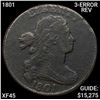 Image 1 : 1801 3 Error Rev Draped Bust Large Cent LIGHTLY