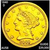 Image 1 : 1840-D $2.50 Gold Quarter Eagle CHOICE AU