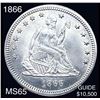 Image 1 : 1866 Seated Liberty Quarter GEM BU