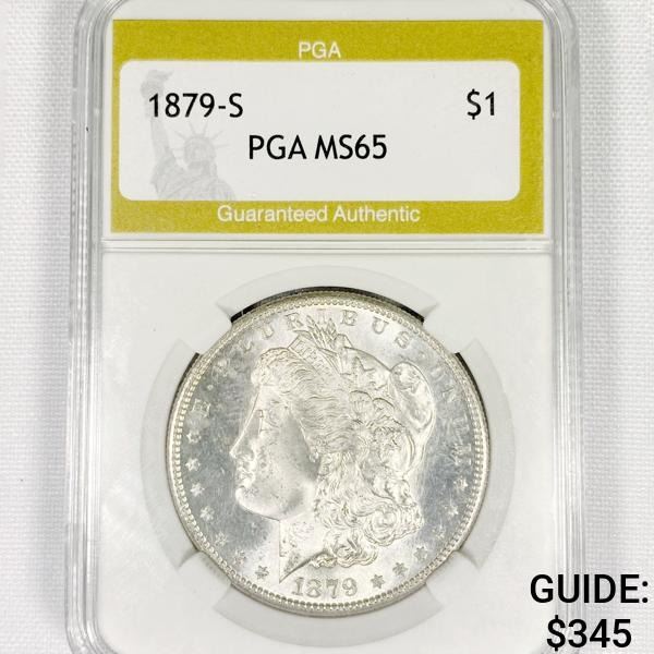 1879-S Morgan Silver Dollar PGA-MS65