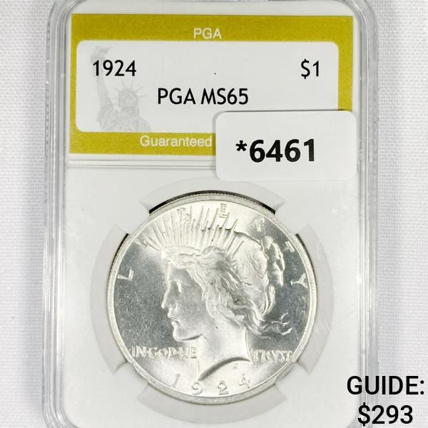 1924 Silver Peace Dollar PGA-MS65