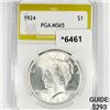 Image 1 : 1924 Silver Peace Dollar PGA-MS65