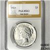 Image 1 : 1921 Silver Peace Dollar PGA-MS63 High Relief