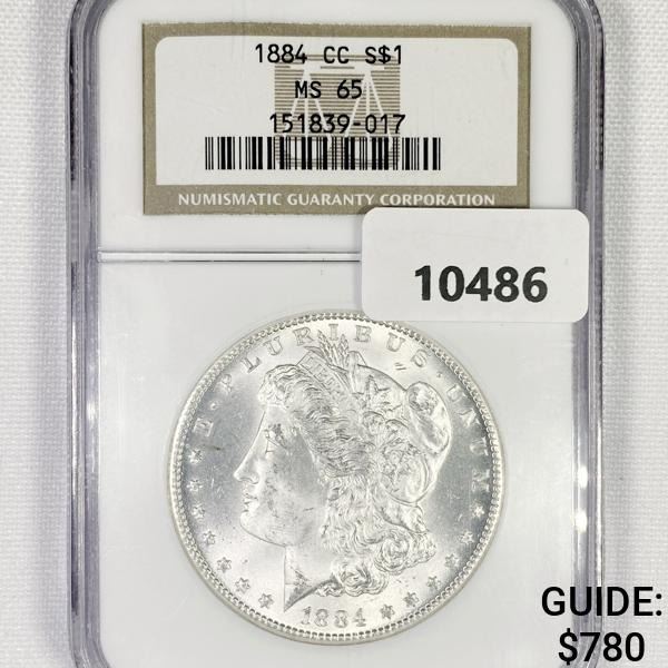 1884-CC Morgan Silver Dollar NGC-MS65