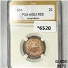 Image 1 : 1864 Two Cent Piece PGA-MS63 RED, Lg Motto
